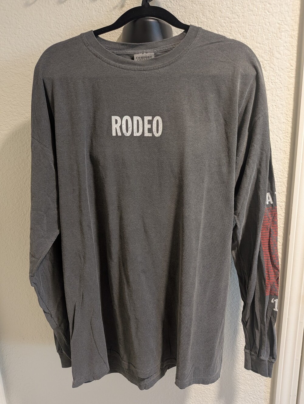 Travis Scott Rodeo USA Tour 2016 Long Sleeve Tee Gray XL NWOT